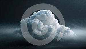 Imposing cumulonimbus cloud dominating the dark sky