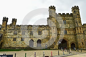 The imposing Gatehouse at Battle Abbey in a town of Battle, England