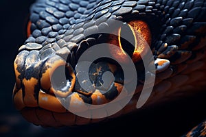 Imposing Phyton snake macro. Generate Ai photo