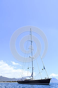 Imposing sailboat in the indian ocean