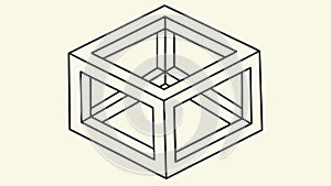 An Impossible Cube Optical Illusion for Abstract and Geometric Designs, vector design Generative AI