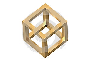 Impossible cube optical illusion