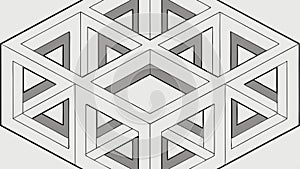Impossible Cube Optical Illusion Vector, Abstract Design, vector design Generative AI