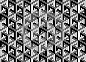 Impossible cubes pattern, isometric background, 3d vector cubes texture abstract template