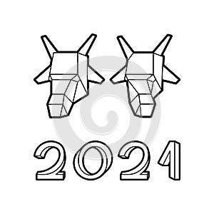 Impossible font and ox head 2021