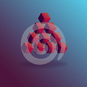 Impossible geometric objects. Vector illustration in realistic style
