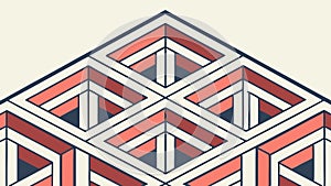Impossible Geometric Structure, Abstract Optical Illusion, vector design Generative AI
