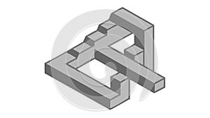 Impossible Object: Penrose Triangle Optical Illusion, vector design Generative AI