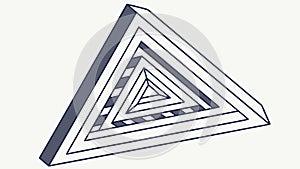 An Impossible Penrose Triangle Line Art Vector, vector design Generative AI