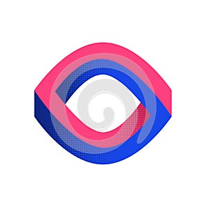 Impossible shape. Optical Illusion. Web design element. Line design