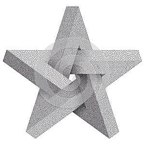 Impossible star with Black Dots. Impossible star on white background. Unreal geometrical symbol for Your Business project. Vector