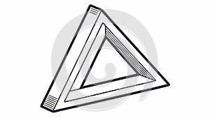 Impossible triangle geometric illusion, mind bending art, vector design Generative AI