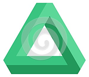 Impossible triangle logo. Minimal geometric loop figure