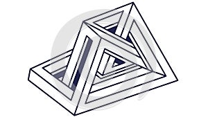 Impossible Triangle (Penrose Triangle) Optical Illusion Art, vector design Generative AI