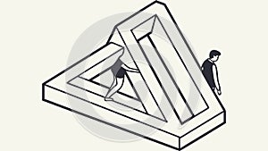 Impossible Triangle Puzzle Vector: Optical Illusion Challenge Art, vector design Generative AI