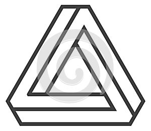 Impossible triangle shape. Unreal creative logo design