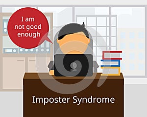 Impostor Syndrome and make you feel that you are still not good enough vector