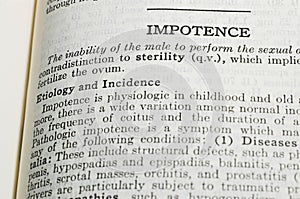 Impotence section of medical dictionary