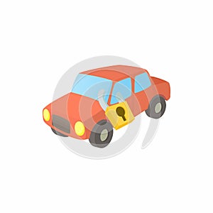 Impounded car icon, cartoon style