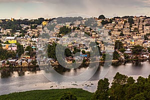 Impoverished areas along Ozama river in Santo Domingo, capital of Dominican Republi photo