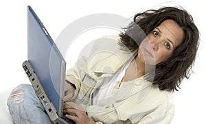 Impoverished Woman with Laptop