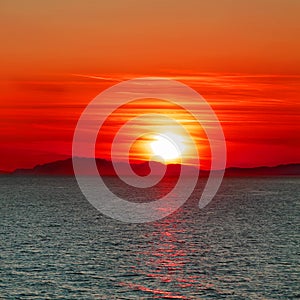 Impressing bloody sunset