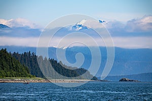 Impressing landscape at the Glacier Bay in Alaska photo