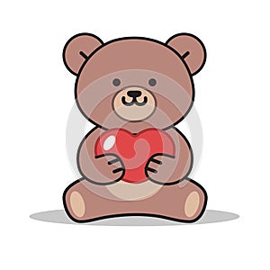 Teddybear holding heart vector