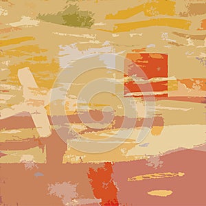Modern Abstract Vector Illustration from Digital Painting with Squares Orange Colors