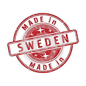 An impression of a seal with the inscription MADE in SWEDEN