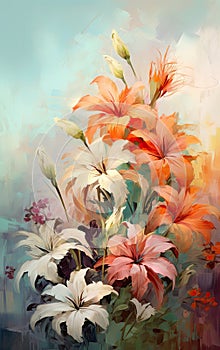 Impressionist Dreams: Soft-Hued Lilies and Delicate Brushwork on Canvas