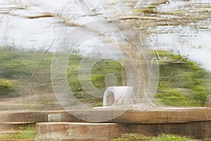 Impressionist landscape image forest