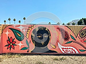 Impressionistic Mural Depicting Early Life In Coachella Valley