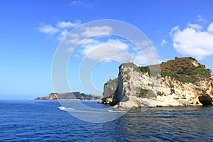 Impressions of the Baia Pozzuoli from the boat, Naples Italy