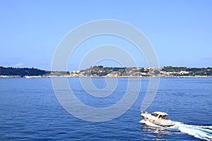 Impressions of the Baia Pozzuoli from the boat, Naples Italy
