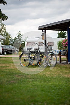 Impressions on a campsite on a sunny day