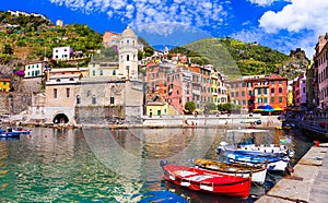 Picturesque Vernazza village, Cinque Terre, Liguria, Italy.
