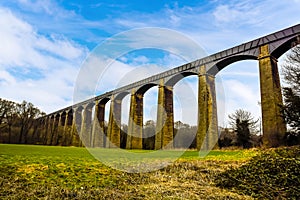 The impressive 18 stone arches and cast iron trough of the Pontcysyllte Aqueduct the highest in the world on the Ellesmere canal