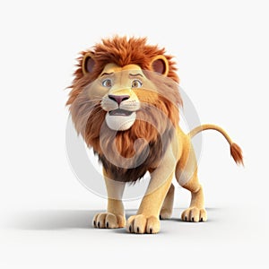 Impressive 3d Animation Of Realistic Lion On White Background