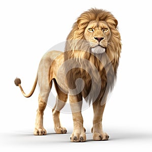 Impressive 3d Illustration Of Majestic Lion In Distinctive Style