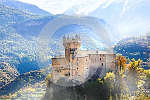 Medieval castles of Italy -Saint Pierre in valle d`aosta photo