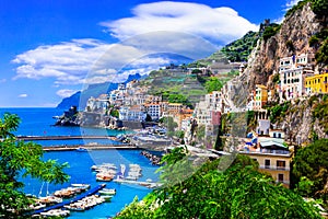 Scenic Amafi coast. Italian summer holidays. Campania,Italy. photo