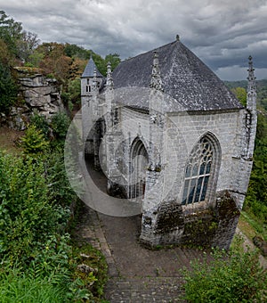 Beautiful ancient chapel Sainte Barbe in Brittany photo