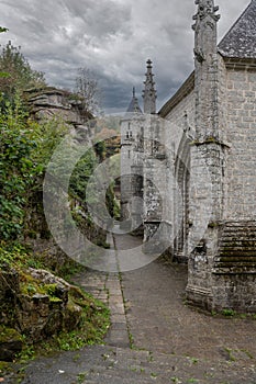 Beautiful ancient chapel Sainte Barbe in Brittany photo