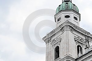 Impressive architecture of the Cathedral of Saints Rupert and Virgil in Austria