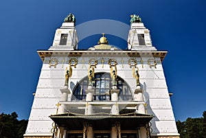 Impressive art deco church with golden cuppola