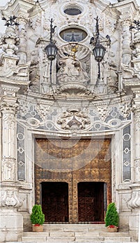 Impressive Baroque facade of the church of Ntra. Sra. del Carmen in Estepa, province of Seville. photo