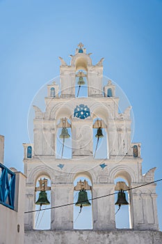 Impressive Bell Tower in Megalochori Village, Santorini