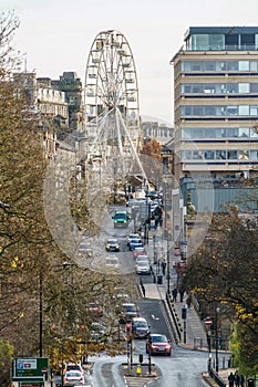 Impressive Ferris Wheel Next to a Street in Harrogate.