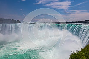 The impressive force of the Niagara Falls, Ontario, Canada